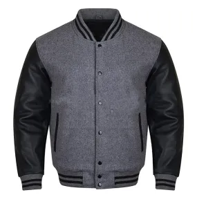 Varsity Jacket - Grey Black