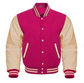 Varsity Jacket - Hot Pink Cream