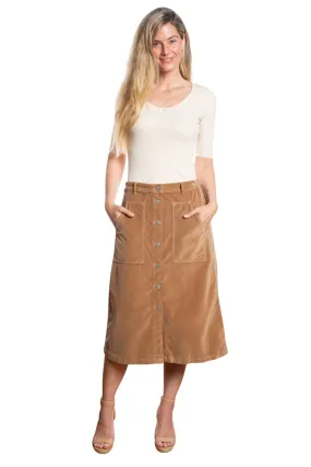 Velveteen A line skirt in Camel