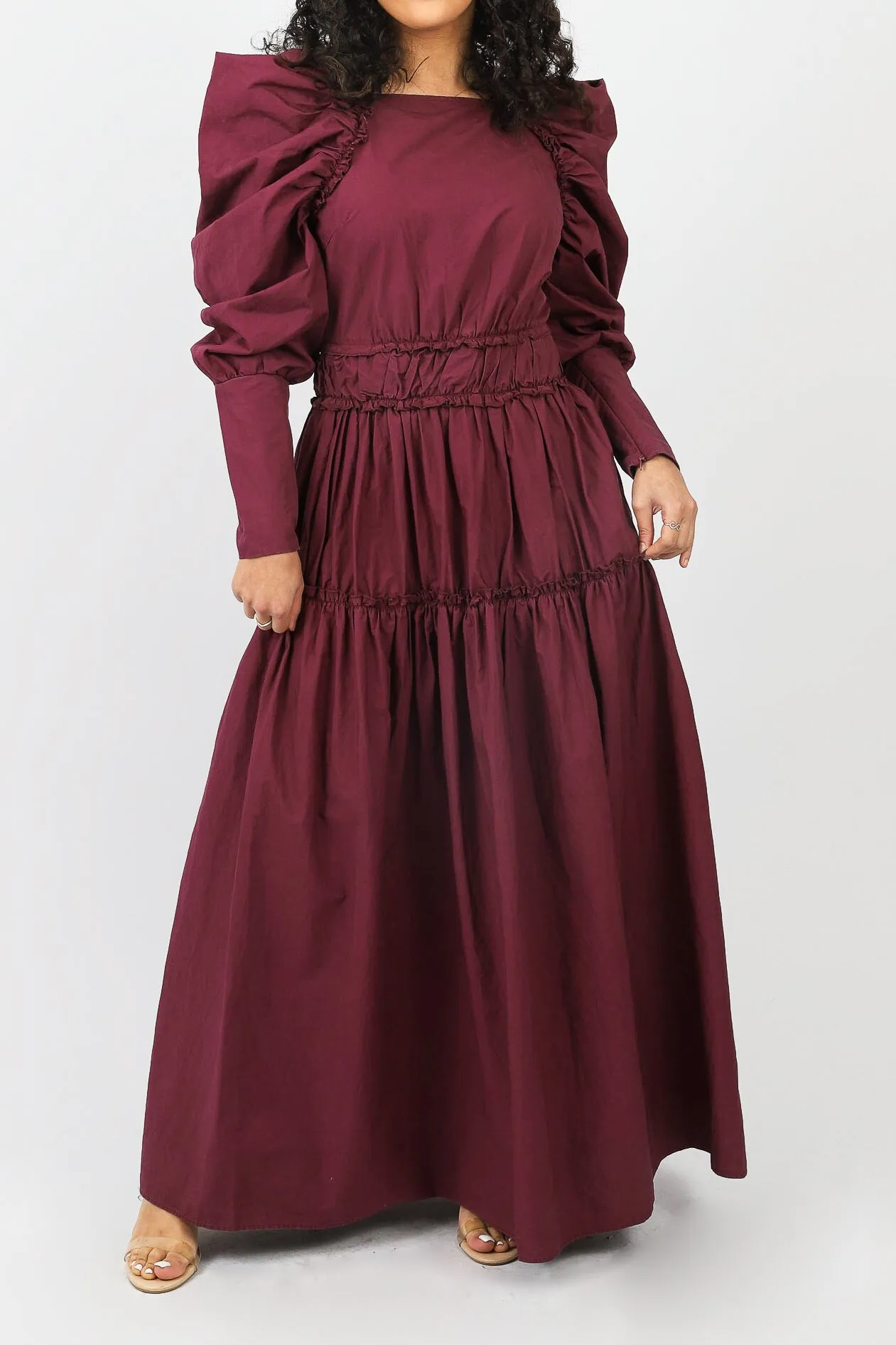 Voluminous Detailed Maxi Dress