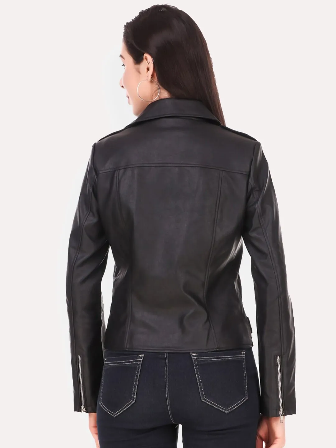 Women Black Outdoor Biker Jacket | QAWACH