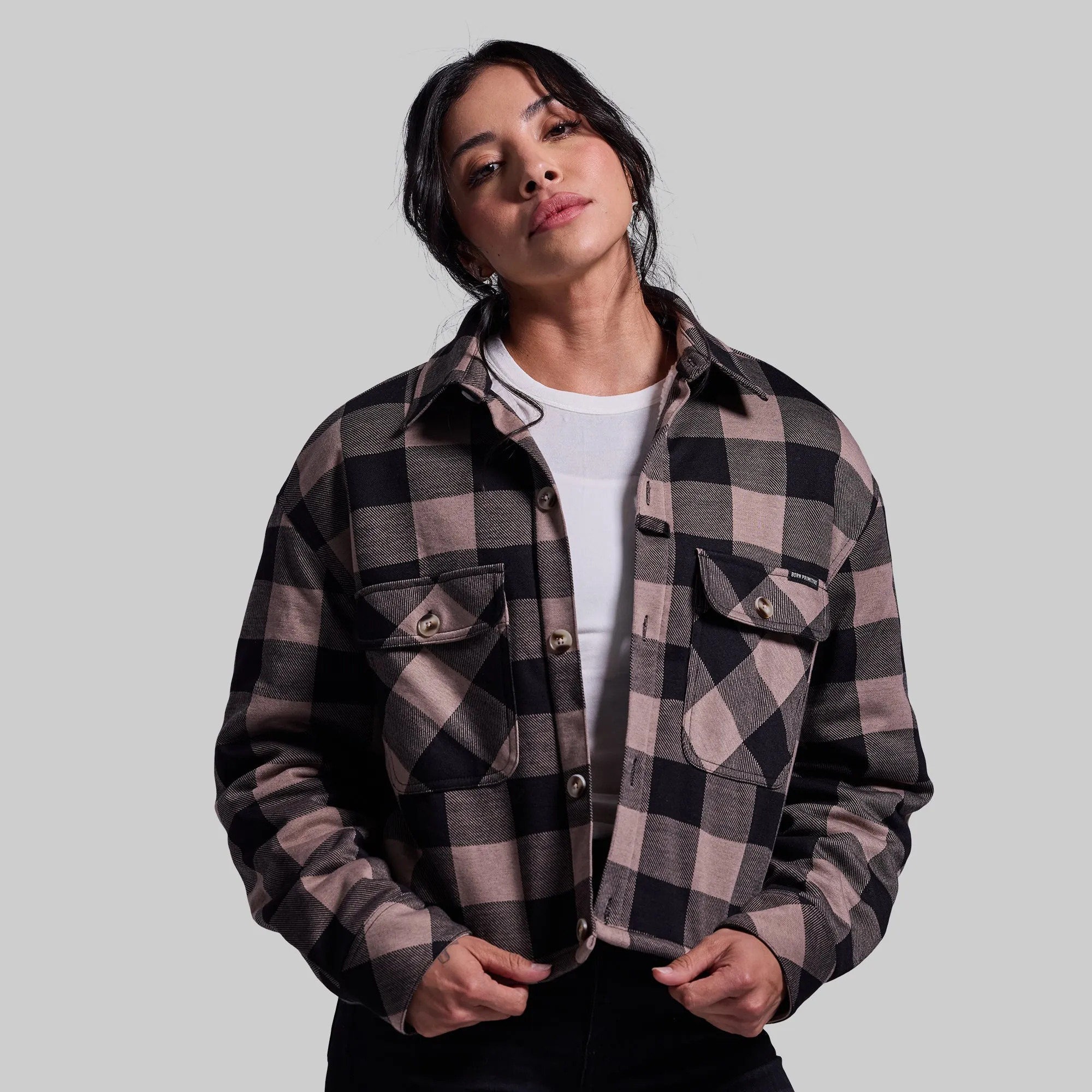 Women's Sherpa Cropped Flannel (Axe)