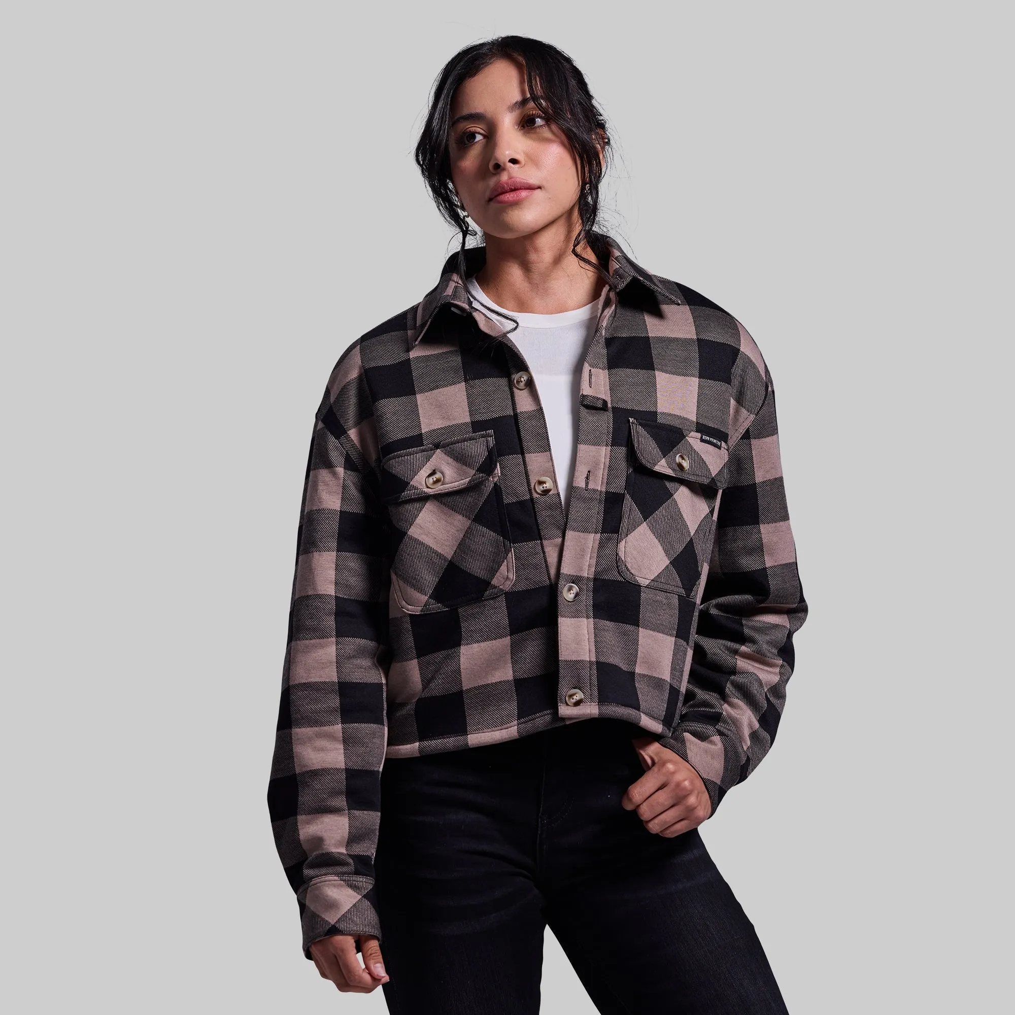 Women's Sherpa Cropped Flannel (Axe)