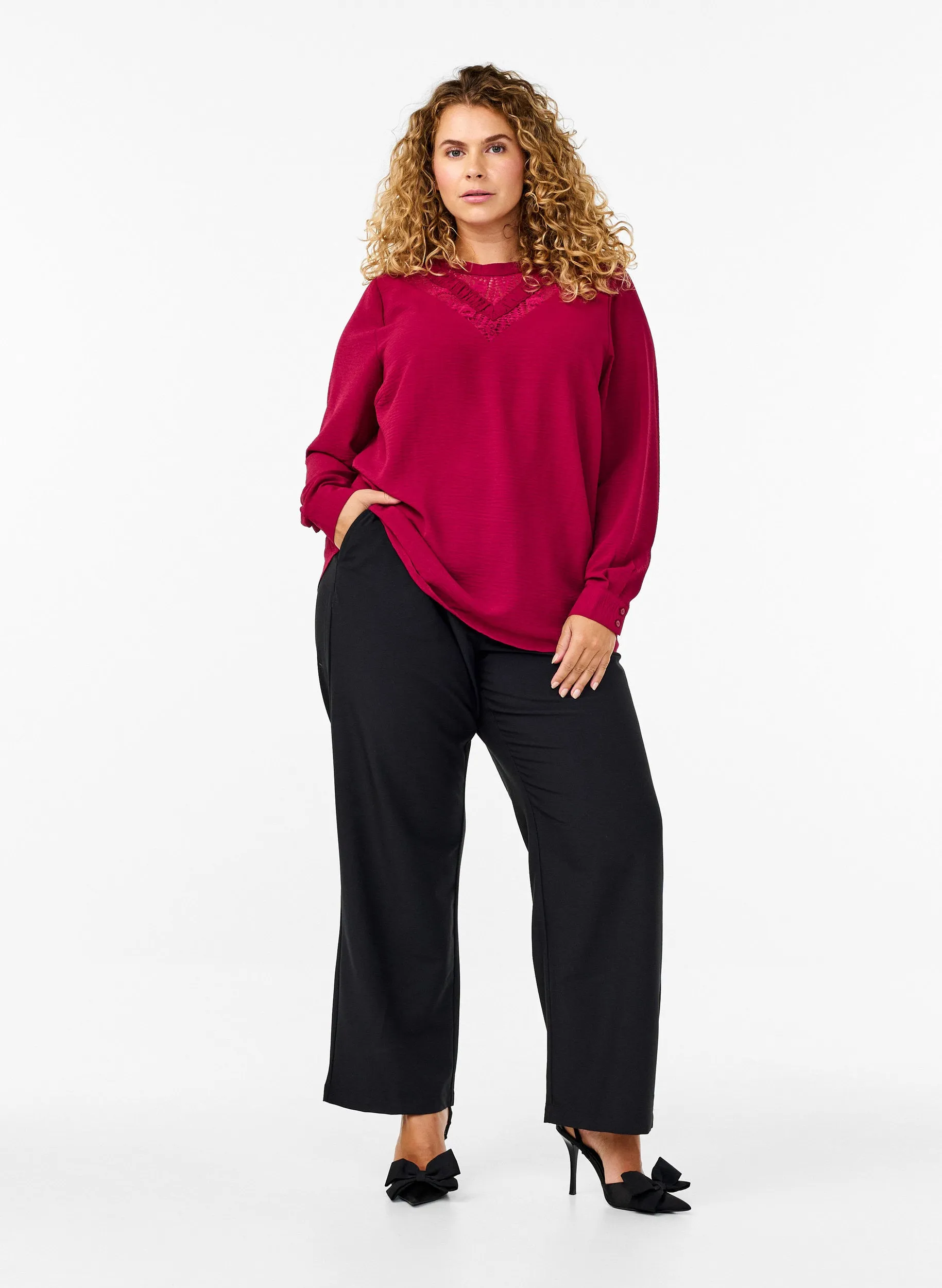 Zizzi Kamma Blouse in Red